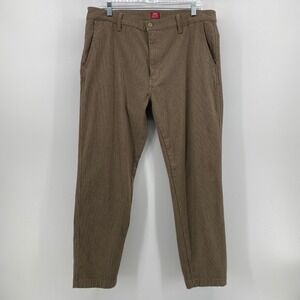 Levis XX Chino Standard Taper Mens 36x30 Plaid Brown Grey Check Pants